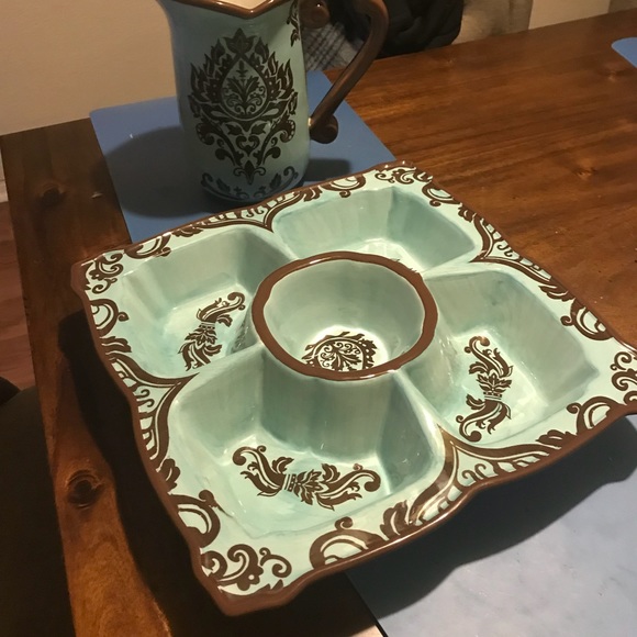 Brown & Blue tray pitcher set - Picture 7 of 8